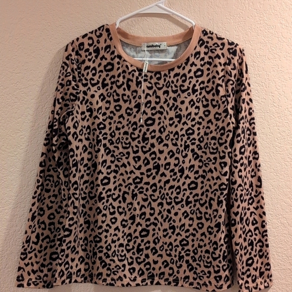 Lamibaby Tops - Lamibaby Animal Print Top Small New With Tags